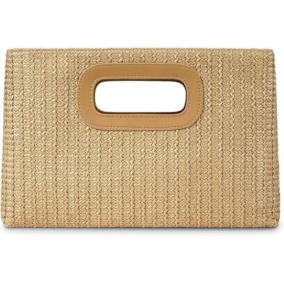 Handbags - Top Handle Straw Clutch Handbags For Women, Summer Shoulder Crossbody Bag Raffia